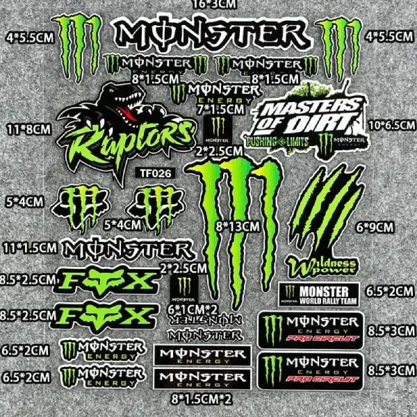 Stickers casque moto - X-TRM FOX MONSTER