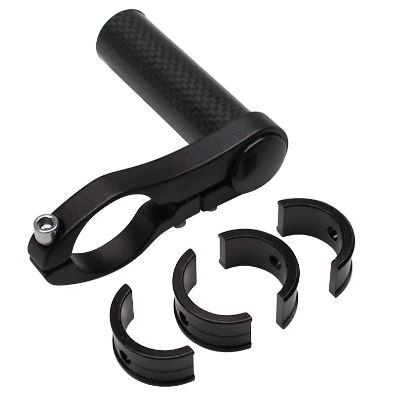 Support Compteur Et Éclairage Alu-Carbone Fixation Cintre 25,8-31,8 mm (Largeur 70 mm Et Diamètre 25 mm)