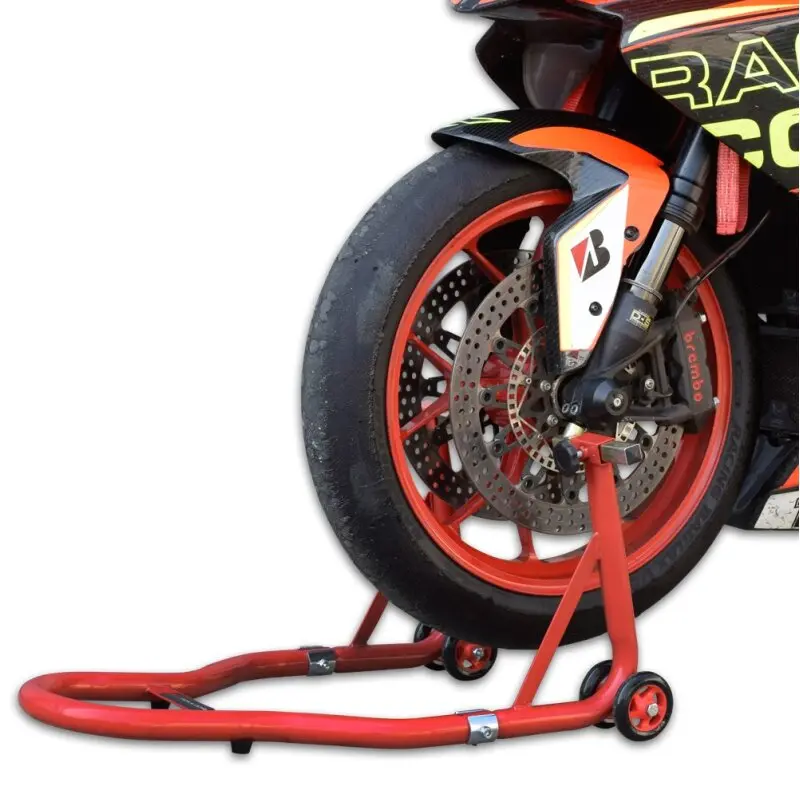 Support moto avant, rouge