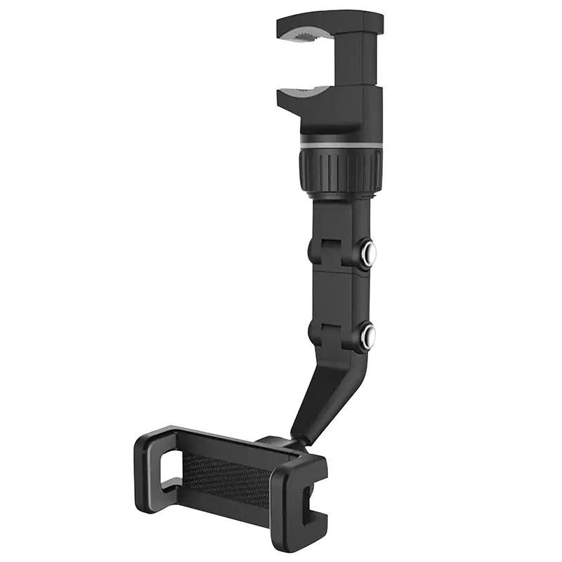 Support Smartphone-Telephone Rixus Universel A Pince Rotation 360° Noir Fixation Rétroviseur Voiture (Vendu A L'Unite) -Rxhm46-