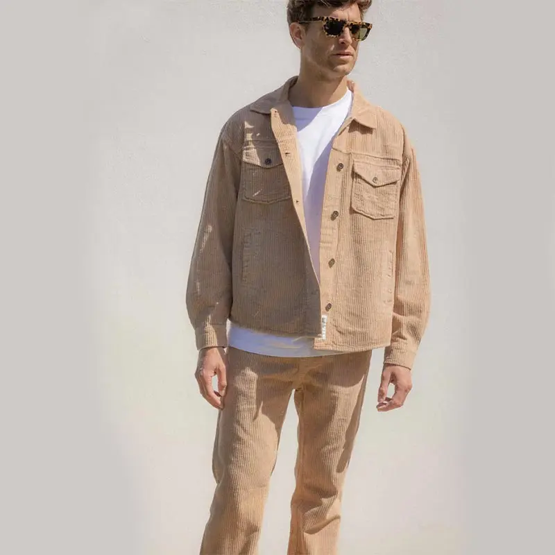 Sur-chemise velours unisexe JAM (Camel/Bordeaux) | Morex Custom