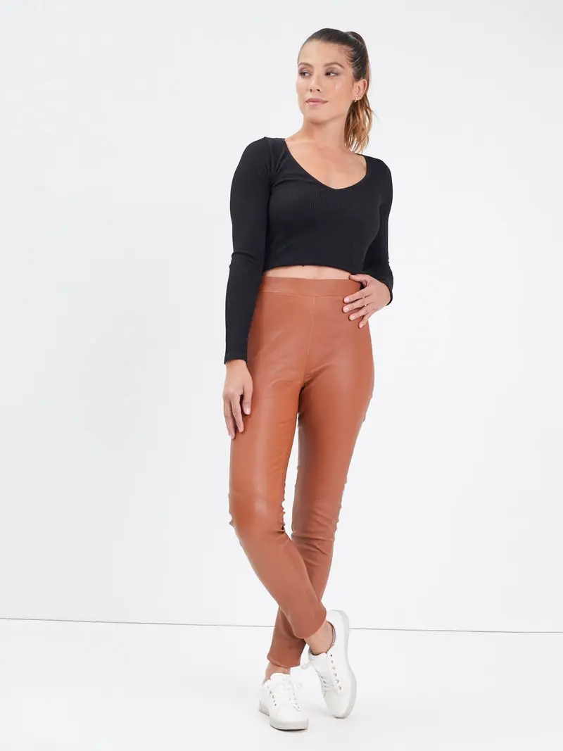 Suzana - Pantalon skinny cuir femme