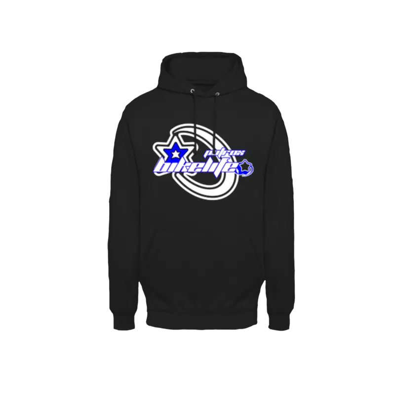 Sweat-Shirt capuche noir design Y2K BIKELIFE