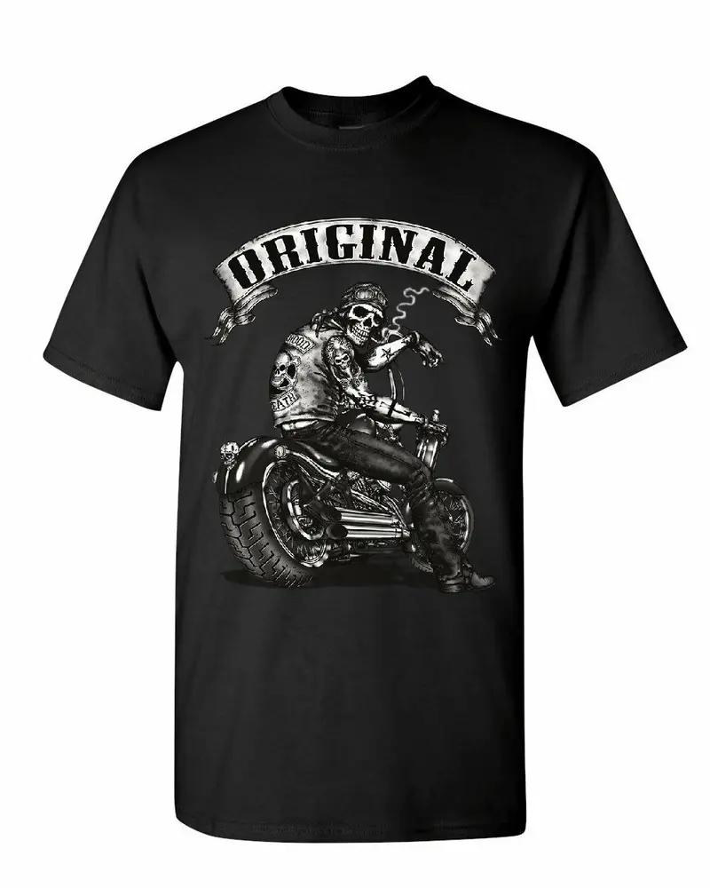 T-shirt de Moto - Original skull Noir