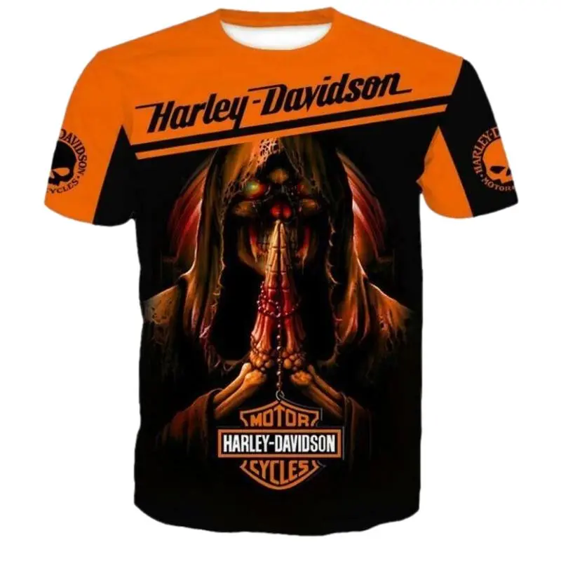 T-Shirt Motard Dark Skull Rider Harley