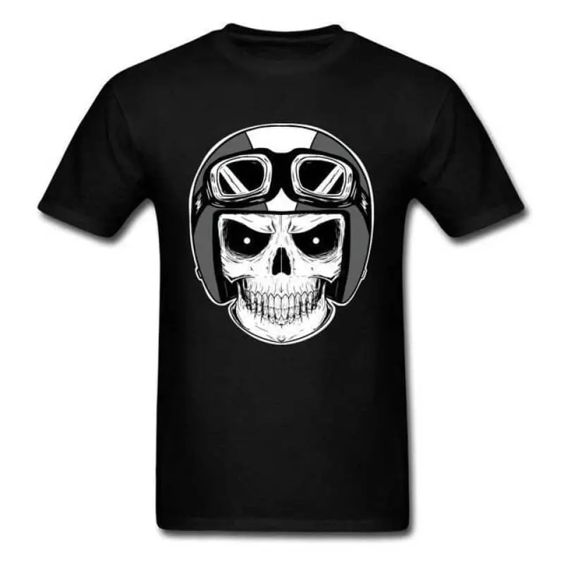 Tee shirt moto - Tête de mort casquée