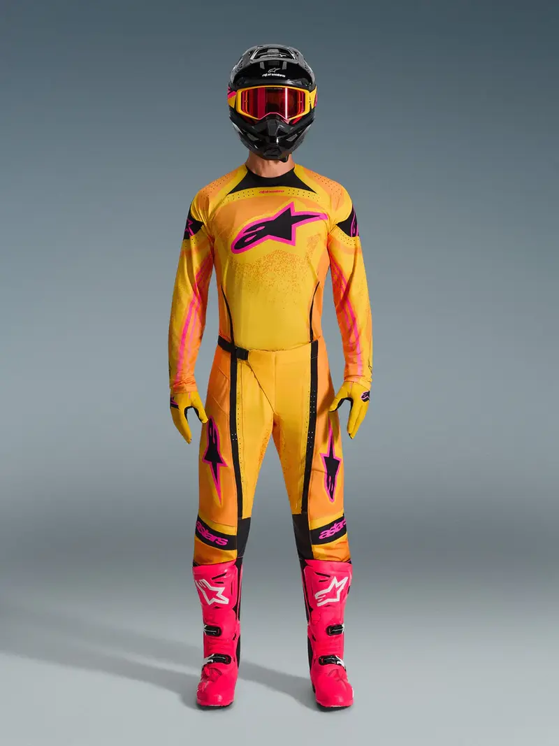 Tenue Cross Complète Techstars Nomur Jaune-Rose ALPINESTARS