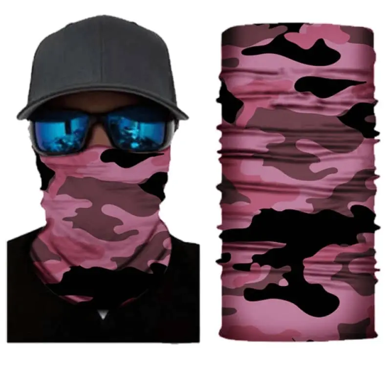 Tour de cou moto pour femme - Camouflage rose