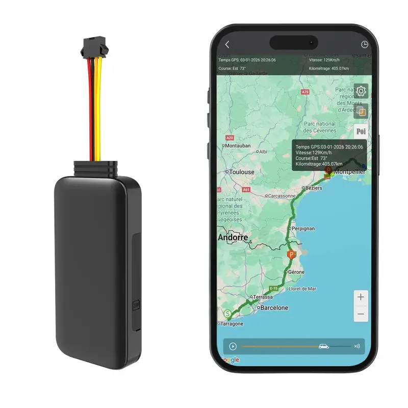 Trackeo Pro - Traceur GPS Filaire Sans Abonnement - Coupure Moteur à Distance