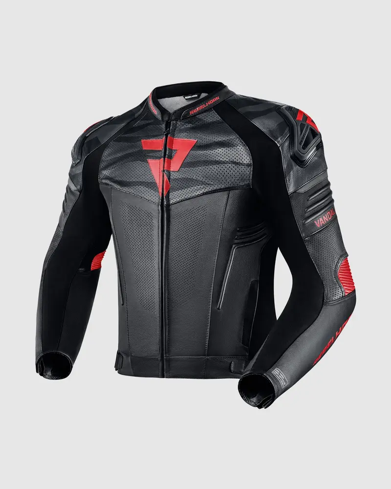 Vandal Motorcycle Blouson Cuir Rouge