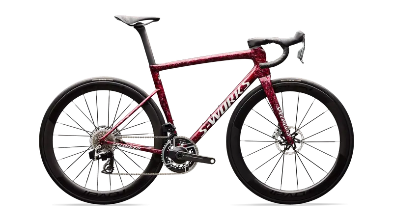Vélo Specialized Tarmac Sl8 Sw Axs Gloss Redsky Shdwsil Wht Impasto