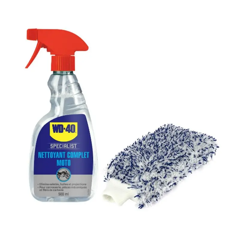 Wd40 - Kit Nettoyant Complet - Eponge Chenille + Spray Nettoyant WD-40