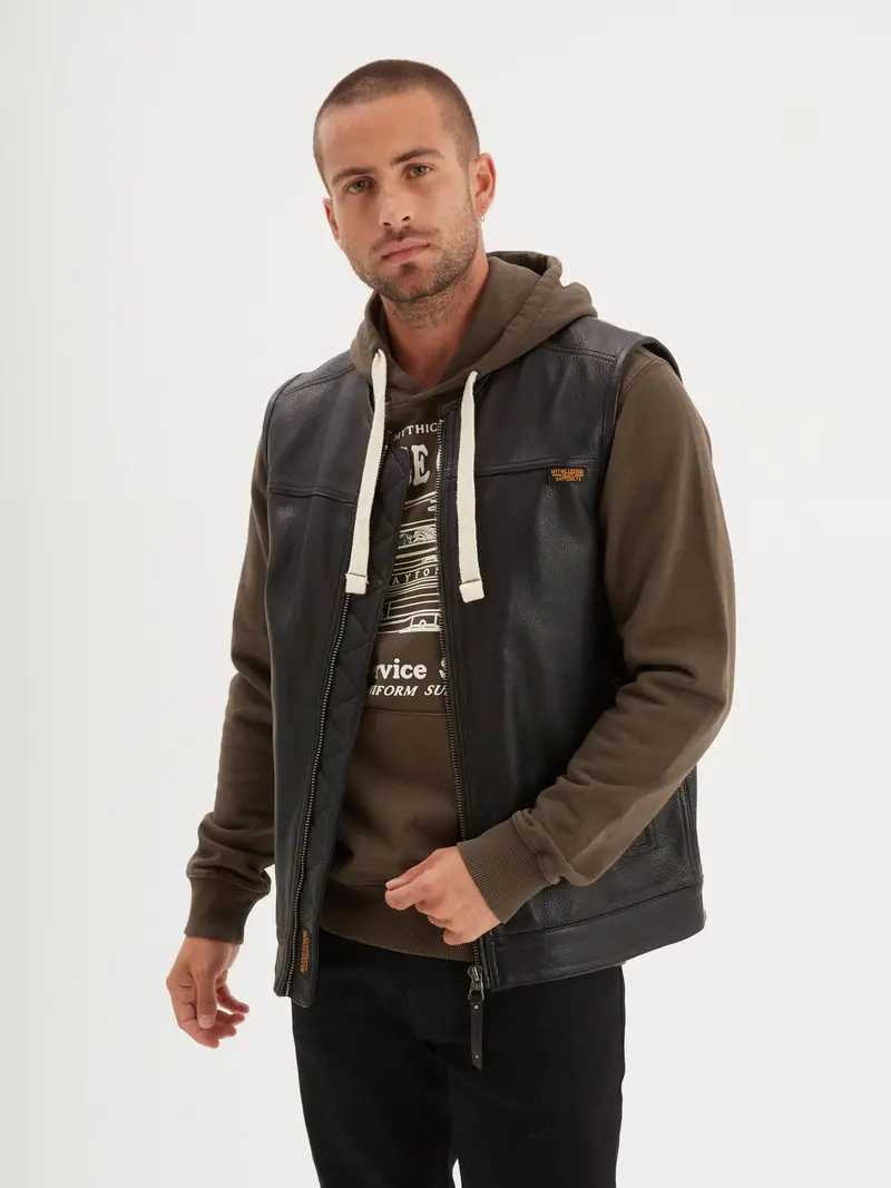 West road - Gilet cuir homme